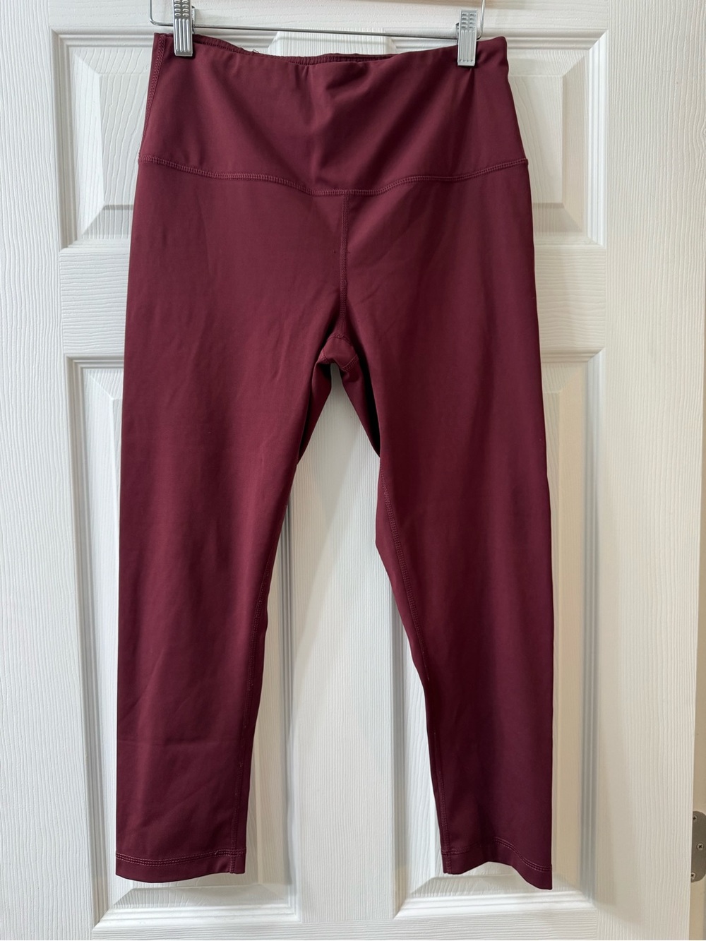 90 Degree By Reflex Burgundy Crop Leggings